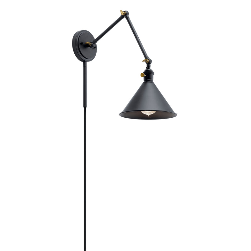 Kichler 43115BK One Light Wall Sconce, Black