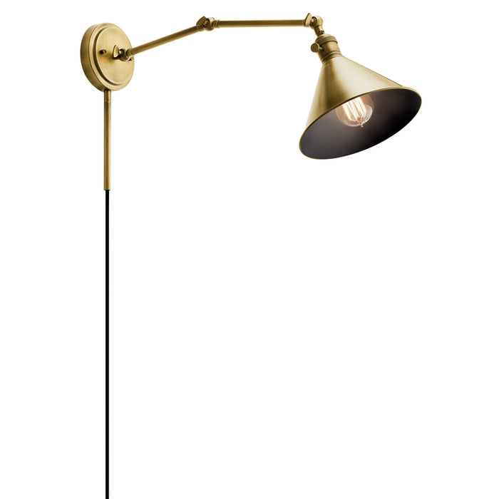 Kichler 43115NBR One Light Wall Sconce, Natural Brass