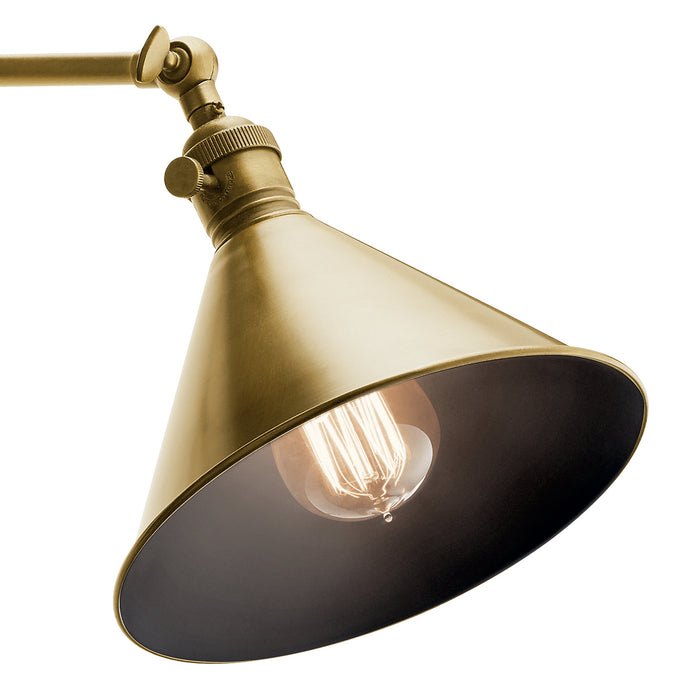 Kichler 43115NBR One Light Wall Sconce, Natural Brass
