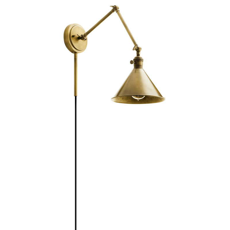 Kichler 43115NBR One Light Wall Sconce, Natural Brass