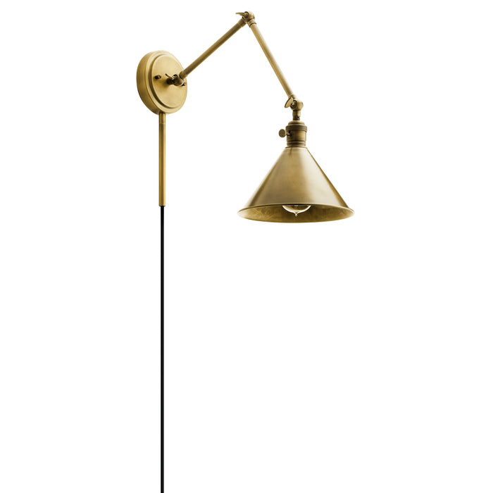 Kichler 43115NBR One Light Wall Sconce, Natural Brass
