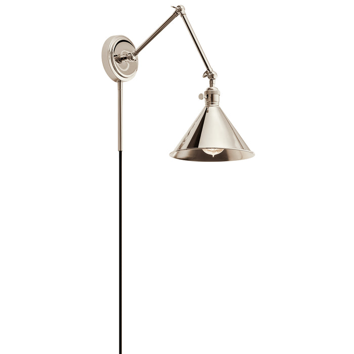Kichler 43115PN One Light Wall Sconce, Polished Nickel