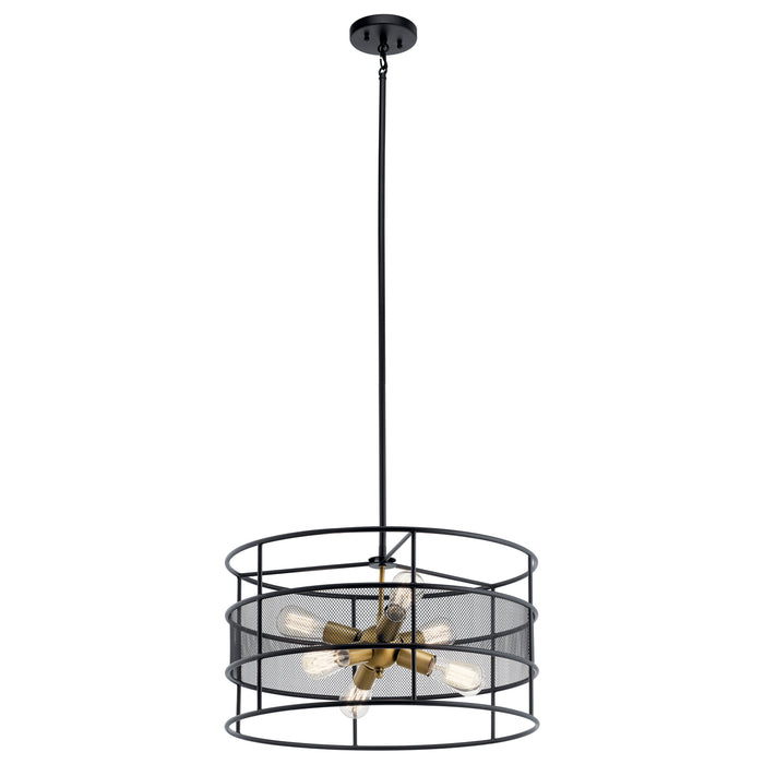 Kichler 43594BK Six Light Chandelier, Black