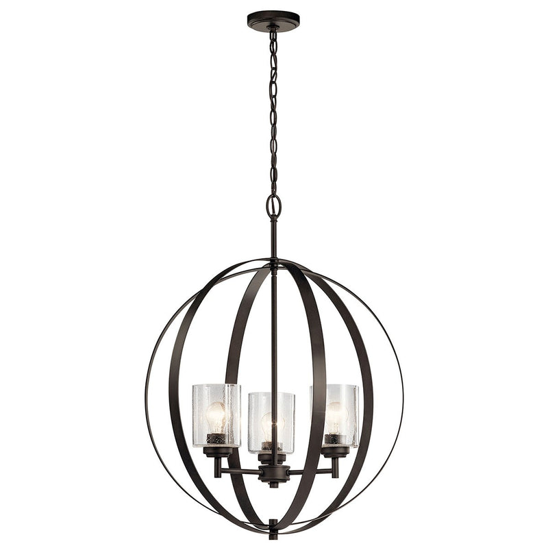 Kichler 44034OZ Three Light Chandelier, Olde Bronze