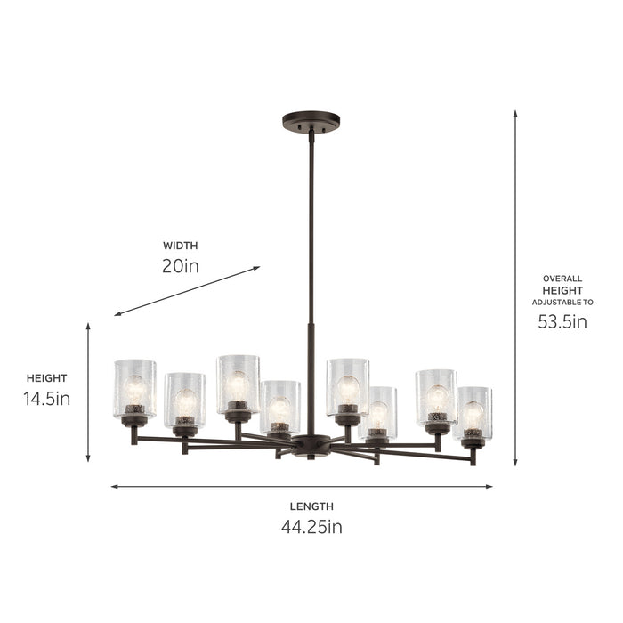 Kichler 44035OZ Eight Light Chandelier, Olde Bronze