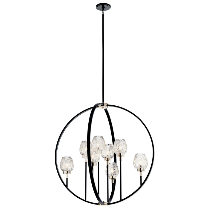 Kichler 44240BK Eight Light Chandelier, Black