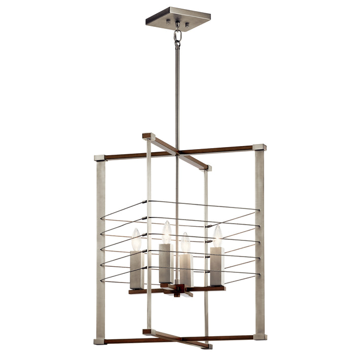 Kichler 44251NI Four Light Foyer Pendant, Brushed Nickel