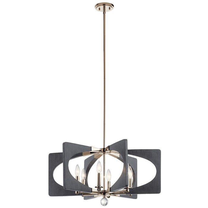 Kichler 44360DWG Six Light Chandelier, Driftwood Grey