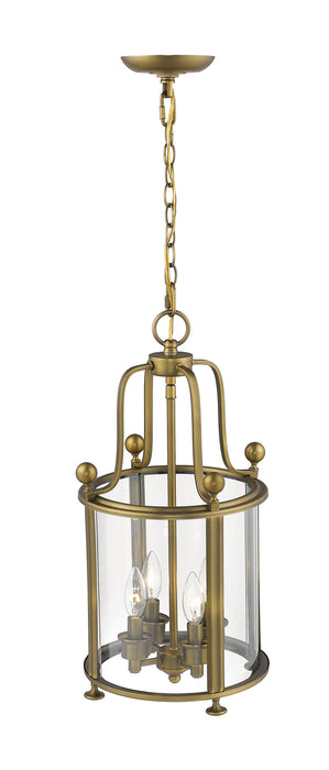 Z-Lite 205-4HB Four Light Chandelier, Heirloom Brass