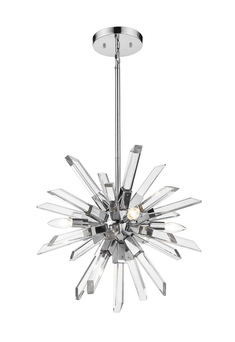 Z-Lite 4003-4CH Four Light Chandelier, Chrome