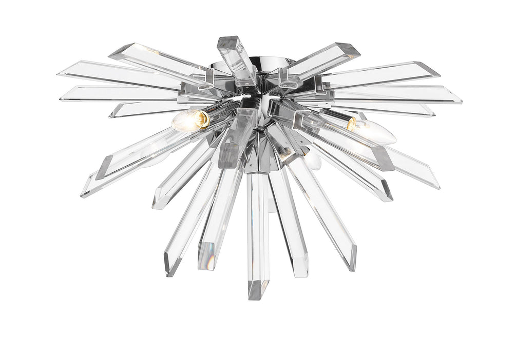 Z-Lite 4003-F-CH Four Light Flush Mount, Chrome