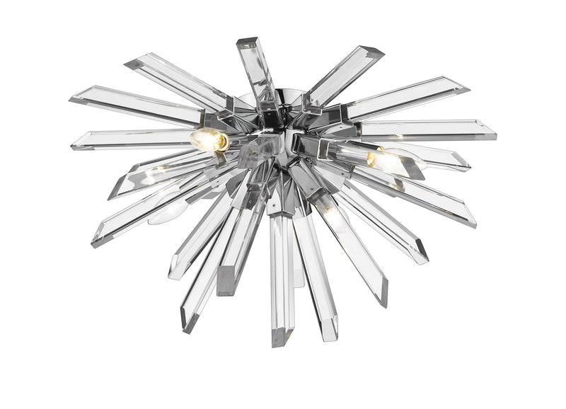 Z-Lite 4003-F-CH Four Light Flush Mount, Chrome