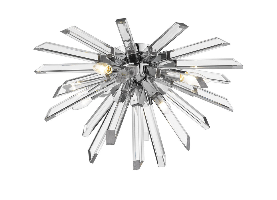 Z-Lite 4003-F-CH Four Light Flush Mount, Chrome
