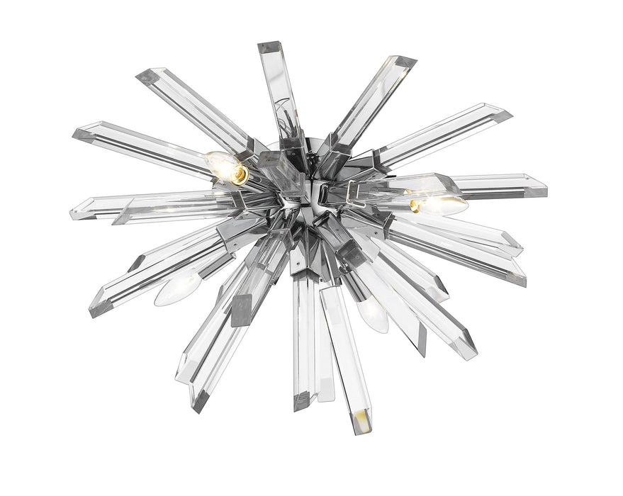 Z-Lite 4003-F-CH Four Light Flush Mount, Chrome