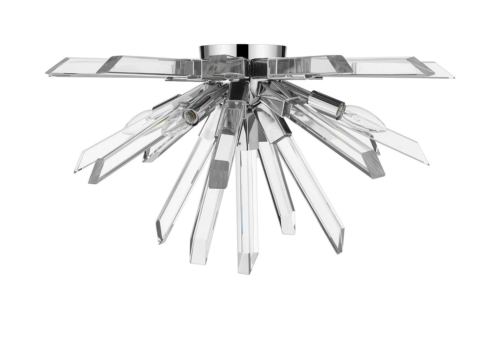 Z-Lite 4003-F-CH Four Light Flush Mount, Chrome