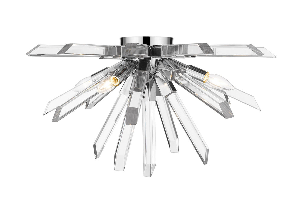Z-Lite 4003-F-CH Four Light Flush Mount, Chrome