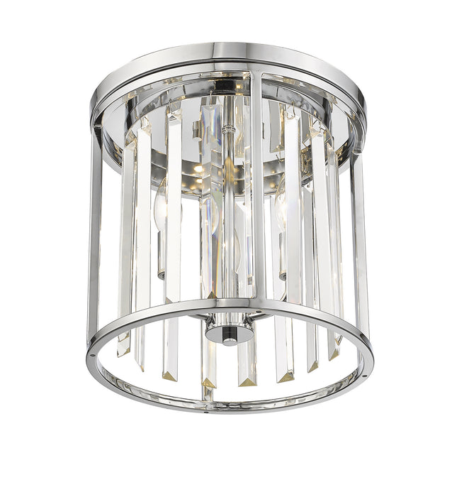Z-Lite 439F12-CH Three Light Flush Mount, Chrome