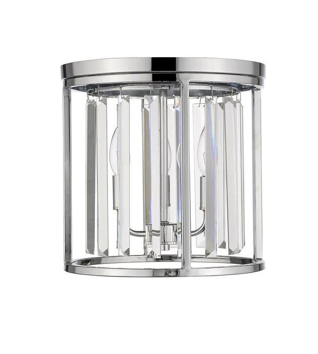 Z-Lite 439F12-CH Three Light Flush Mount, Chrome