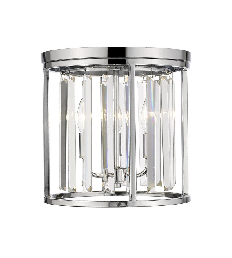 Z-Lite 439F12-CH Three Light Flush Mount, Chrome