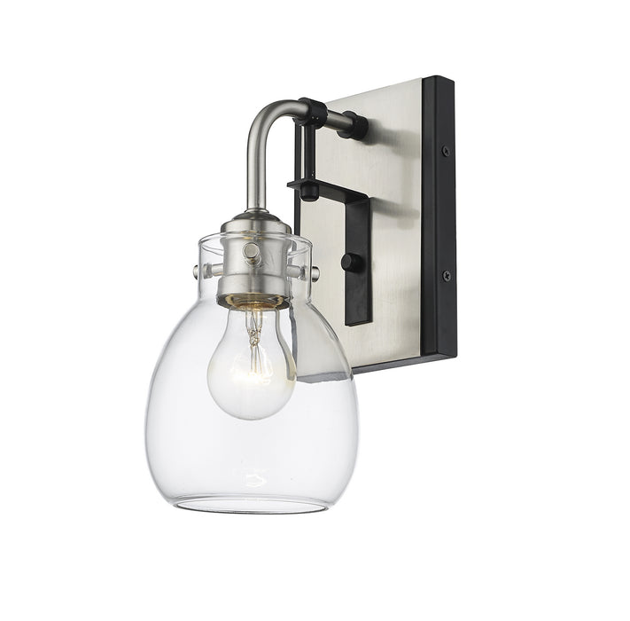 Z-Lite 466-1S-MB-BN One Light Wall Sconce, Matte Black + Brushed Nickel