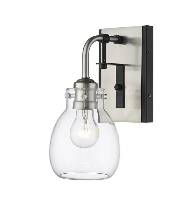 Z-Lite 466-1S-MB-BN One Light Wall Sconce, Matte Black + Brushed Nickel