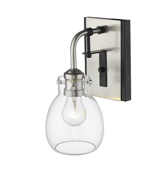 Z-Lite 466-1S-MB-BN One Light Wall Sconce, Matte Black + Brushed Nickel