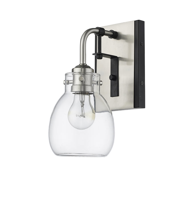 Z-Lite 466-1S-MB-BN One Light Wall Sconce, Matte Black + Brushed Nickel