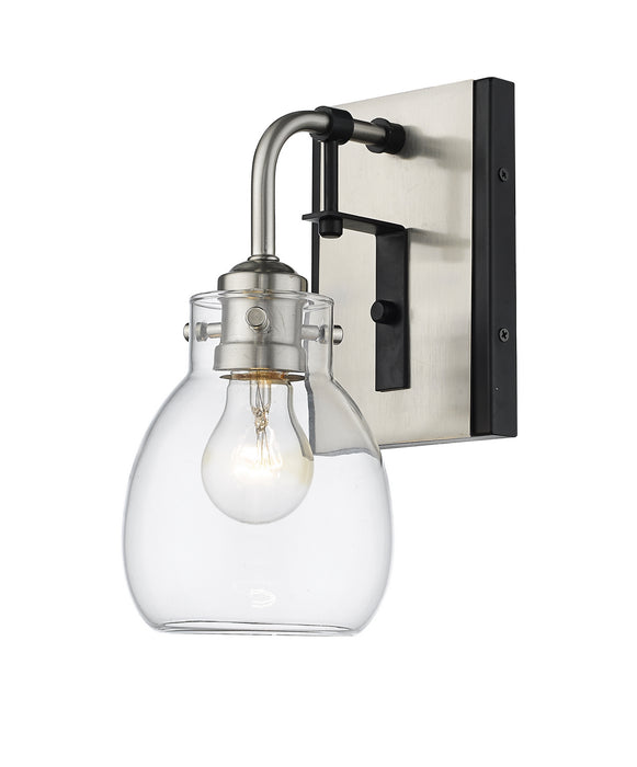 Z-Lite 466-1S-MB-BN One Light Wall Sconce, Matte Black + Brushed Nickel