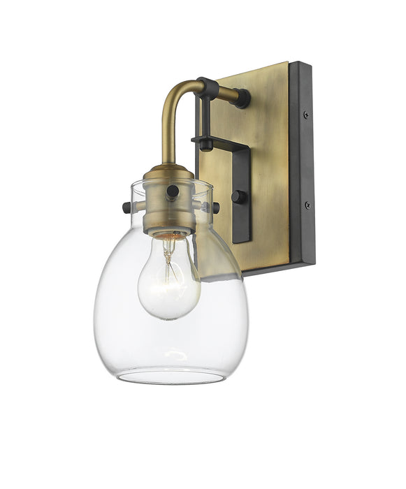 Z-Lite 466-1S-MB-OBR One Light Wall Sconce, Matte Black + Olde Brass