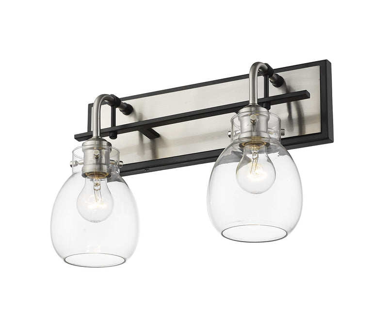 Z-Lite 466-2S-MB-BN Two Light Wall Sconce, Matte Black + Brushed Nickel