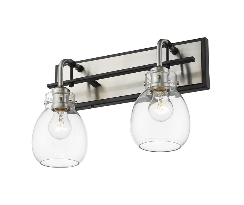 Z-Lite 466-2S-MB-BN Two Light Wall Sconce, Matte Black + Brushed Nickel