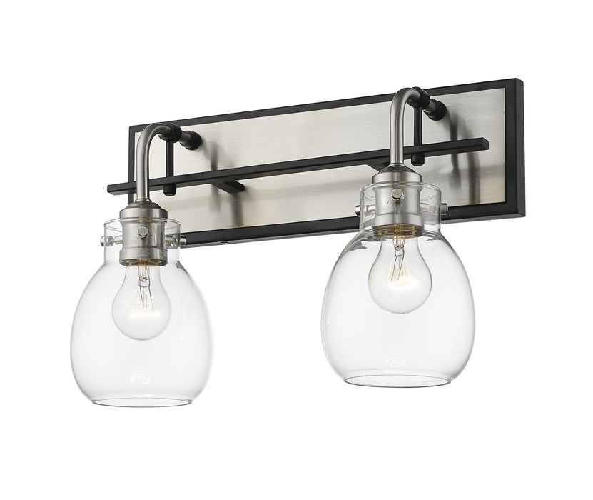 Z-Lite 466-2S-MB-BN Two Light Wall Sconce, Matte Black + Brushed Nickel