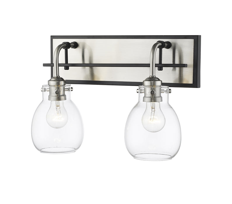 Z-Lite 466-2S-MB-BN Two Light Wall Sconce, Matte Black + Brushed Nickel