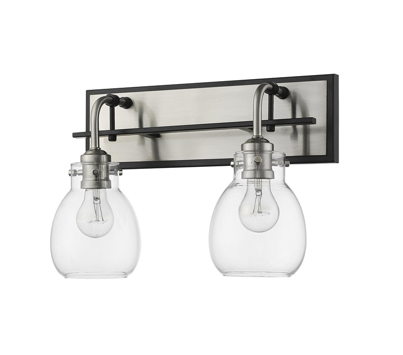 Z-Lite 466-2S-MB-BN Two Light Wall Sconce, Matte Black + Brushed Nickel