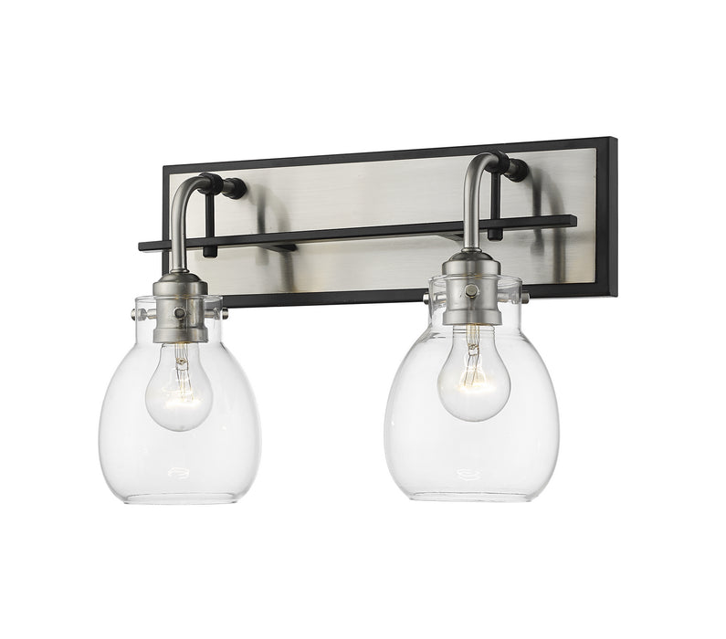 Z-Lite 466-2S-MB-BN Two Light Wall Sconce, Matte Black + Brushed Nickel