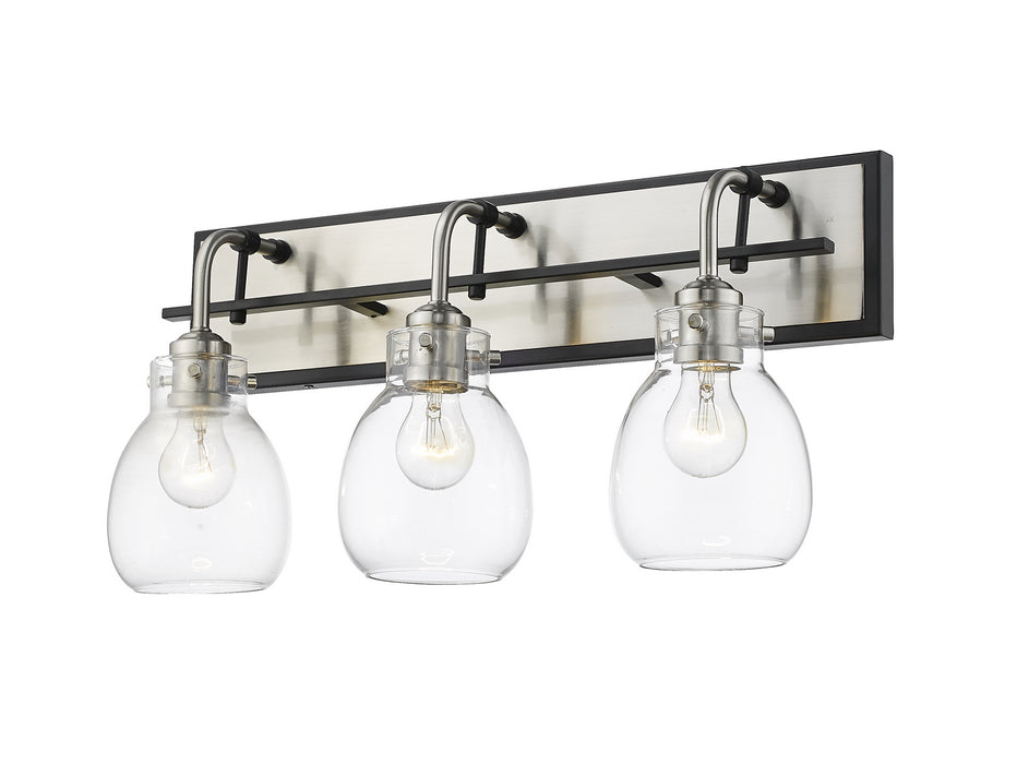 Z-Lite 466-3V-MB-BN Three Light Vanity, Matte Black + Brushed Nickel