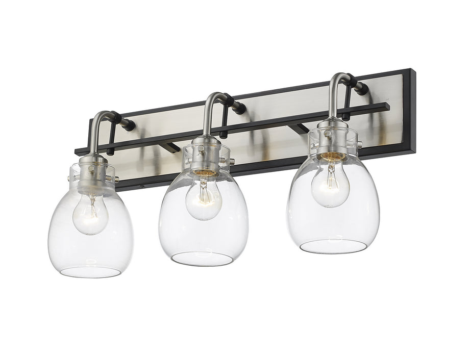Z-Lite 466-3V-MB-BN Three Light Vanity, Matte Black + Brushed Nickel