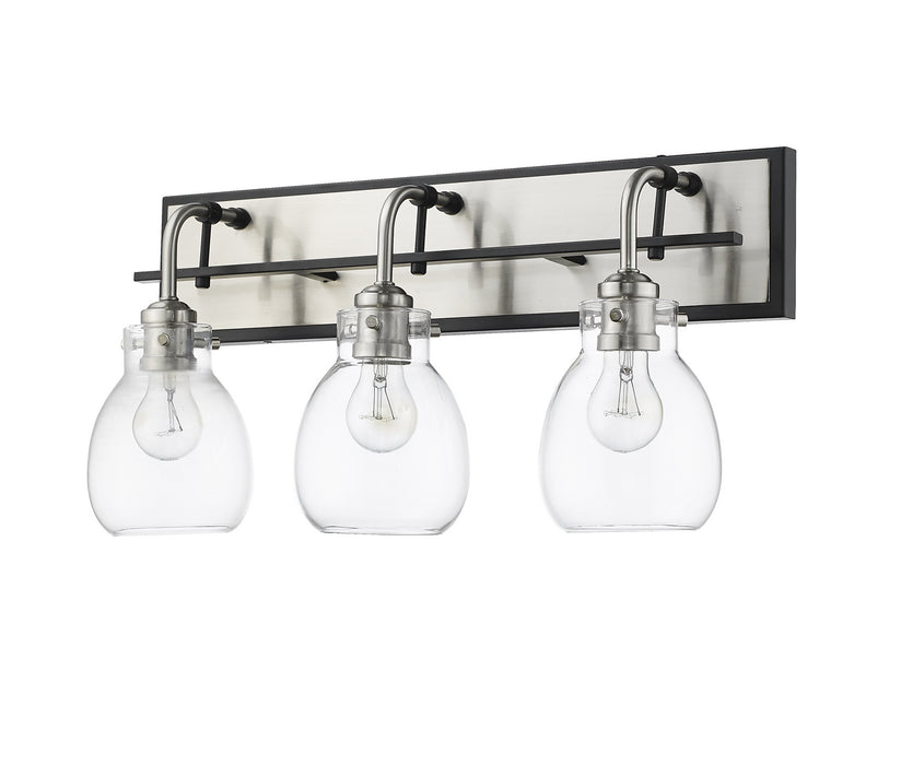 Z-Lite 466-3V-MB-BN Three Light Vanity, Matte Black + Brushed Nickel