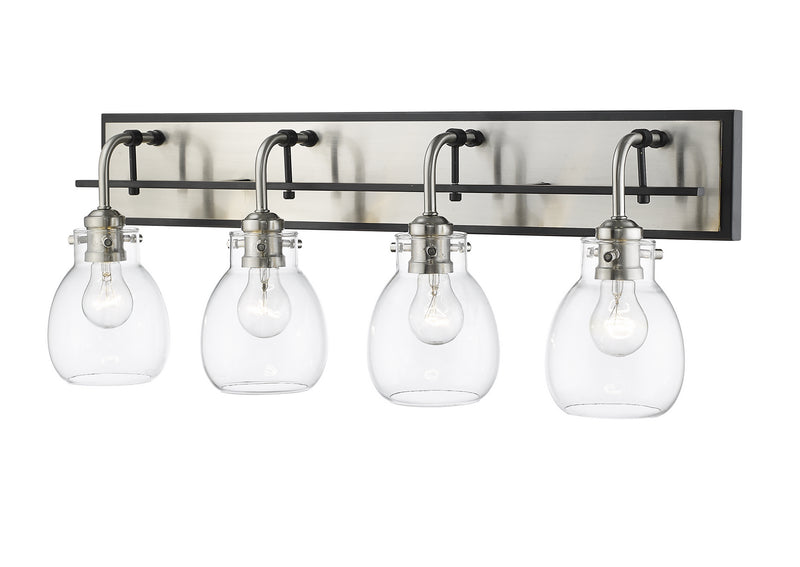 Z-Lite 466-4V-MB-BN Four Light Vanity, Matte Black + Brushed Nickel