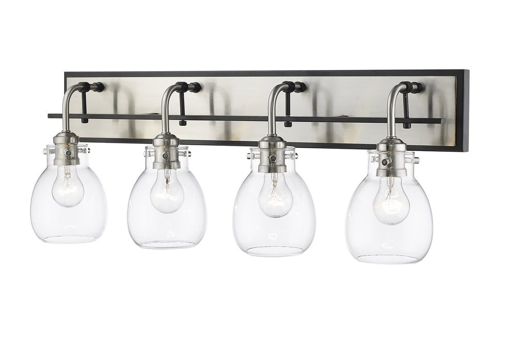 Z-Lite 466-4V-MB-BN Four Light Vanity, Matte Black + Brushed Nickel