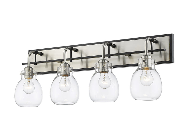 Z-Lite 466-4V-MB-BN Four Light Vanity, Matte Black + Brushed Nickel