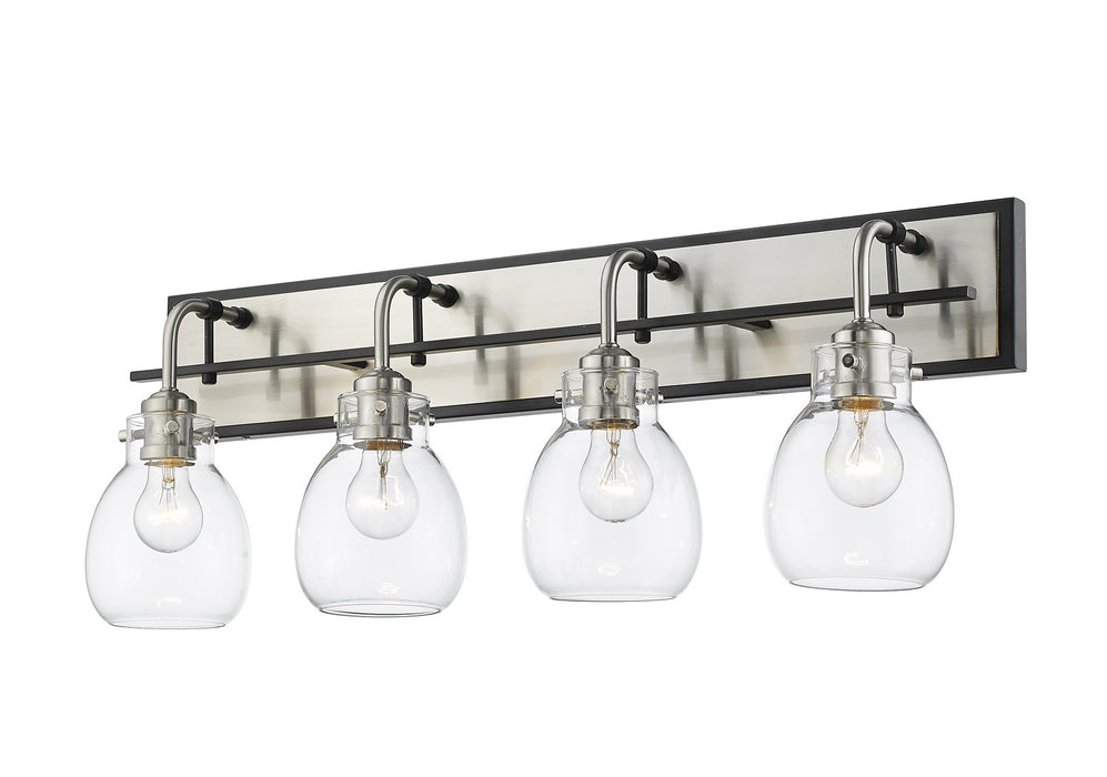 Z-Lite 466-4V-MB-BN Four Light Vanity, Matte Black + Brushed Nickel