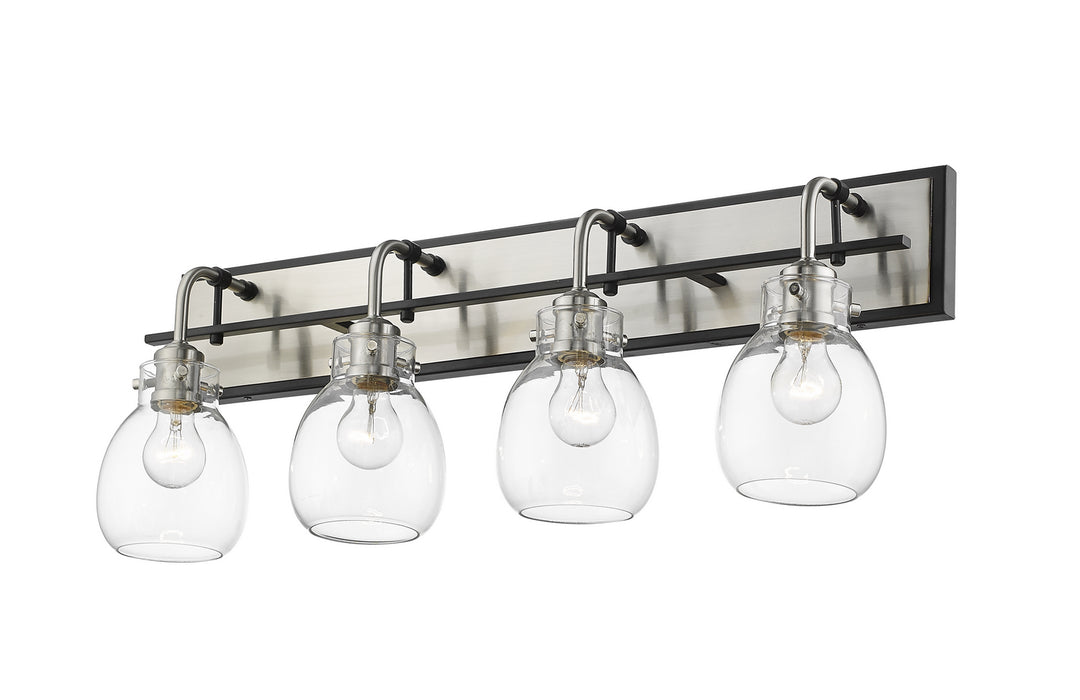 Z-Lite 466-4V-MB-BN Four Light Vanity, Matte Black + Brushed Nickel