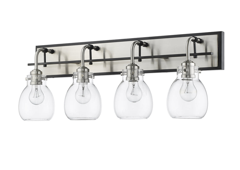 Z-Lite 466-4V-MB-BN Four Light Vanity, Matte Black + Brushed Nickel