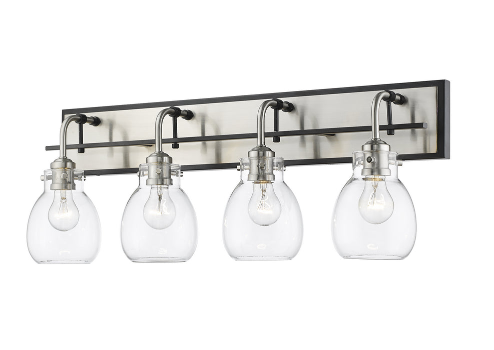 Z-Lite 466-4V-MB-BN Four Light Vanity, Matte Black + Brushed Nickel