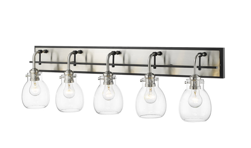 Z-Lite 466-5V-MB-BN Five Light Vanity, Matte Black + Brushed Nickel