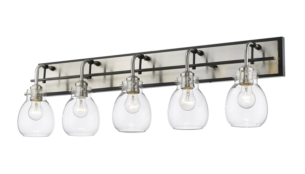 Z-Lite 466-5V-MB-BN Five Light Vanity, Matte Black + Brushed Nickel