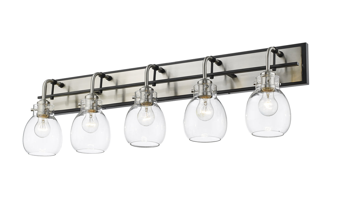 Z-Lite 466-5V-MB-BN Five Light Vanity, Matte Black + Brushed Nickel