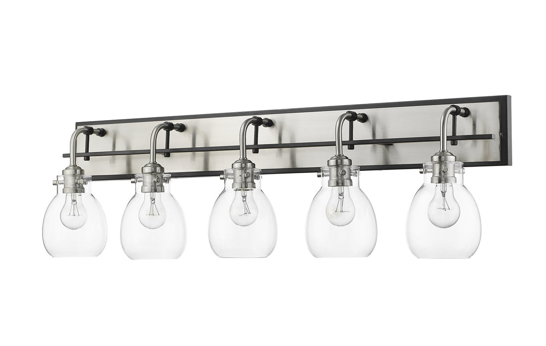 Z-Lite 466-5V-MB-BN Five Light Vanity, Matte Black + Brushed Nickel