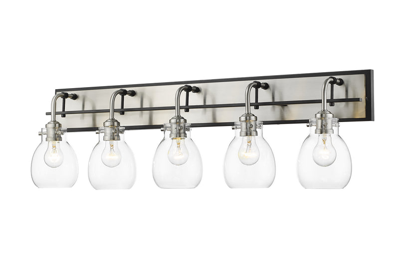 Z-Lite 466-5V-MB-BN Five Light Vanity, Matte Black + Brushed Nickel